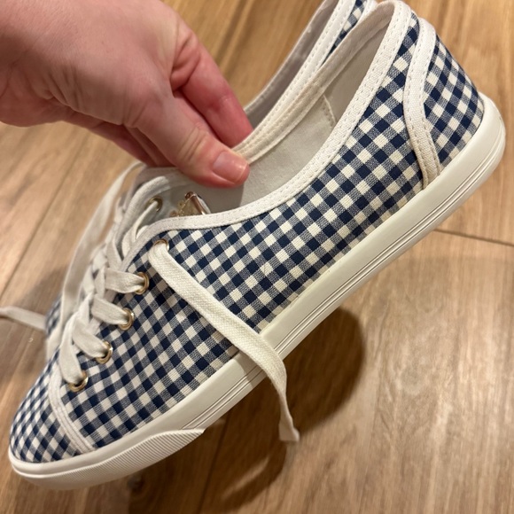 Jack Rogers Blue Ava Gingham Lace Up Sneakers Women’s Size 10 - Picture 2 of 5